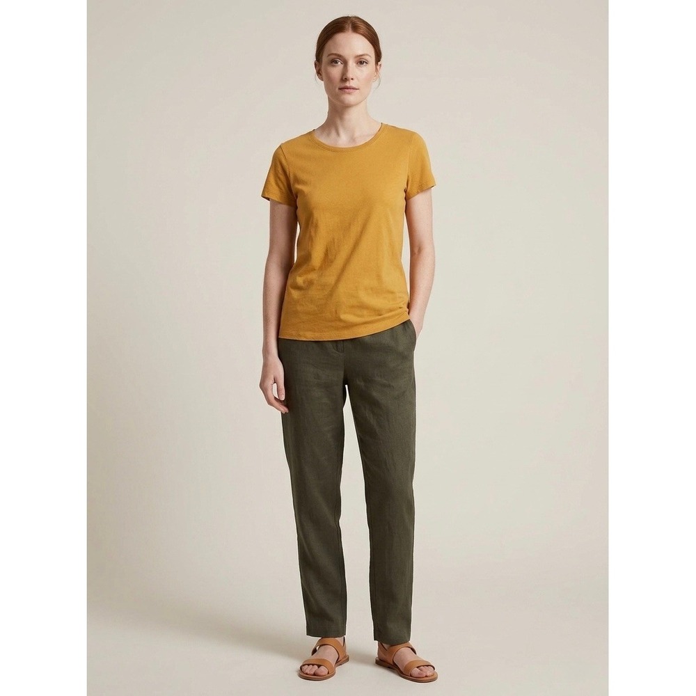 Banana Republic Timeless Tee Mustard Yellow Cotton Modal Crewneck T-Shirt Small
